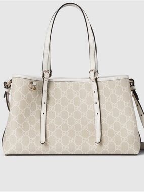Authentic Gucci Beige GG Supreme Tote Bag everyday bag COA
